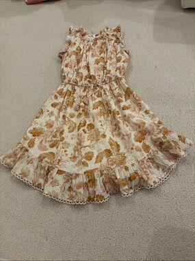 Zimmermann Cream Dress with Tan Floral Print